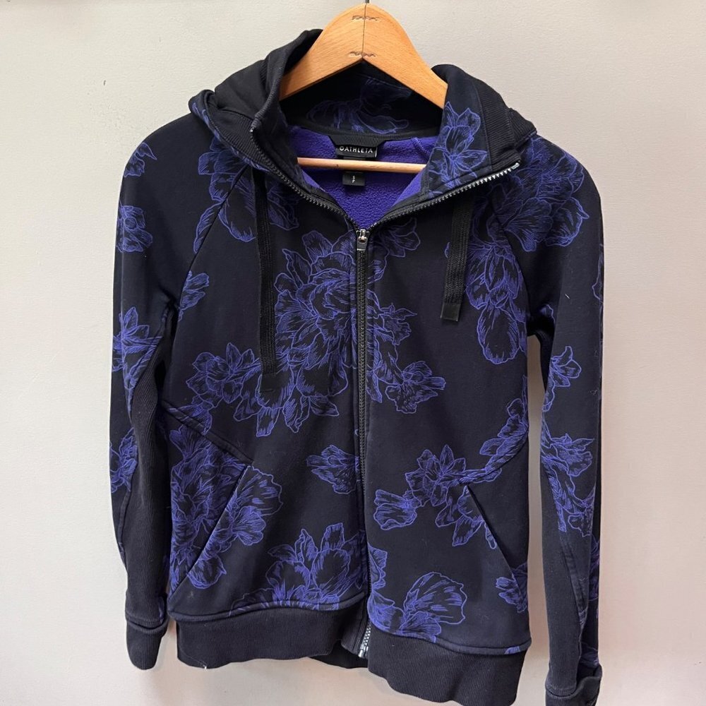 Athleta Triumph Hoodie Astial Bloom Black - Size Small‎